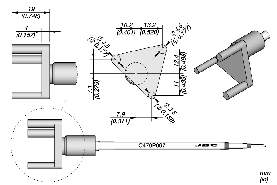 C470P097 - Heat Staking Cartridge x3 Ø 4.5